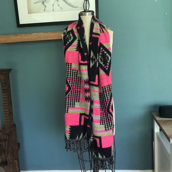 Neon Aztec Scarf - Picture 1 of 2